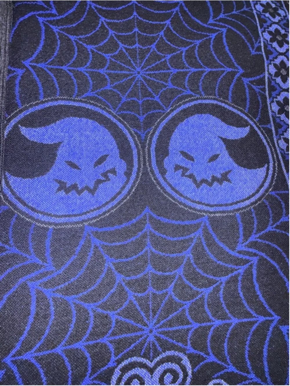 Mexican queen size Blanket & Throw, Blue & Black Nightmare Before Christmas